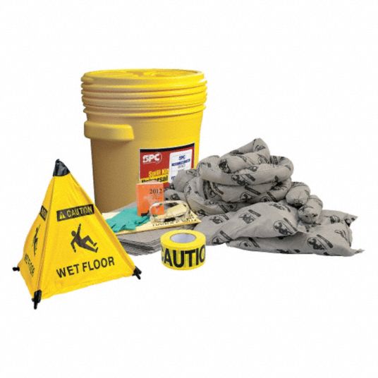 BRADY SPC ABSORBENTS, 15 gal Volume Absorbed Per Kit, 20 gal Drum ...
