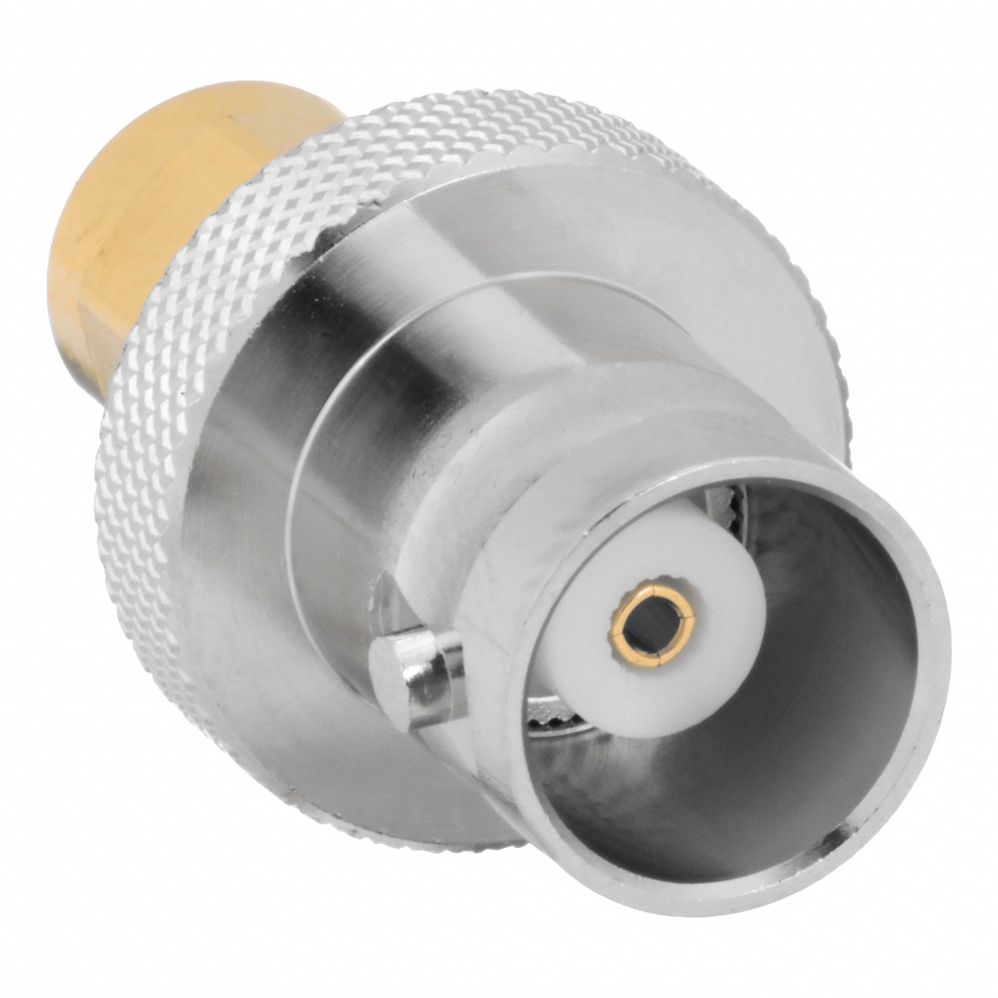 BNC Adapter: SMA, Not Panel Mounted, Straight Plug Adapter, Not Stackable, Brass x Copper