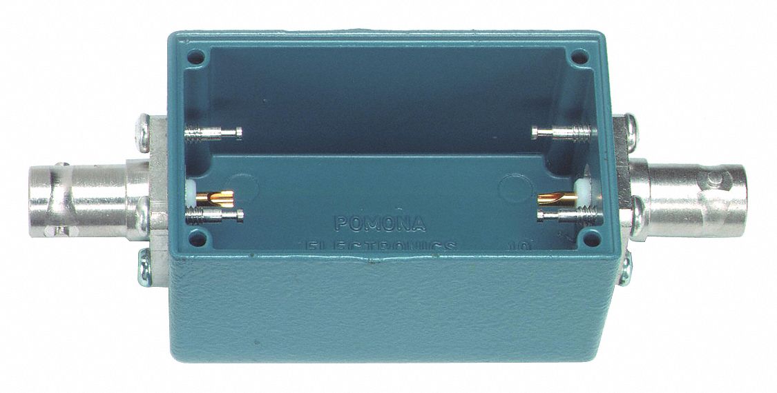 Shielded Box: Blue, Die-Cast Aluminum, 1 in x 2 in x 1 in, Knockouts Not Included