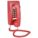 TELEPHONE, T-25 RED WITHOUT MW, VOLUME CONTROL, 1 LINE, WALL, RED, CURLY