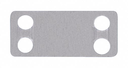 Marker Plate: Rectangle, 1 3/4 in x 1 3/4 in, 304 Stainless Steel, 0.01 in Thick, 4 Holes
