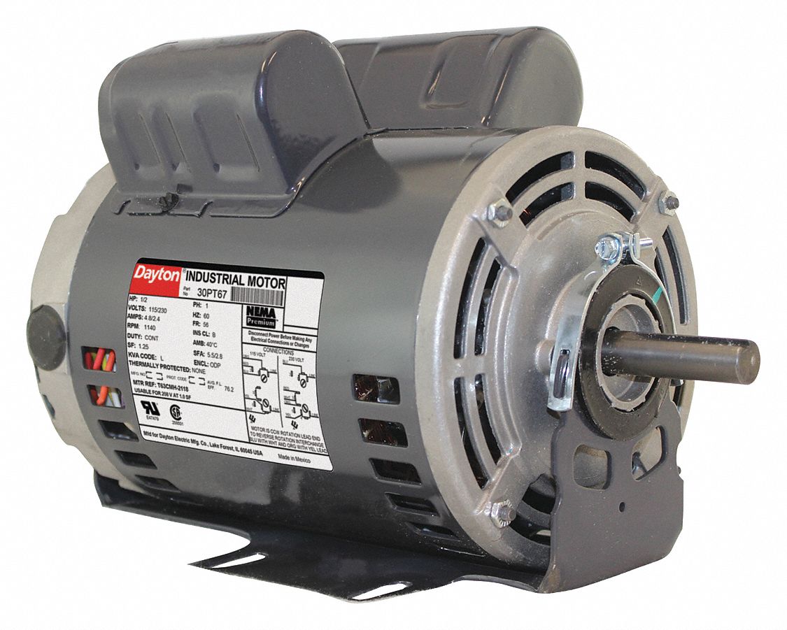 MOTEUR UG,1/2HP,1140TR/MN,115/230V AC,56