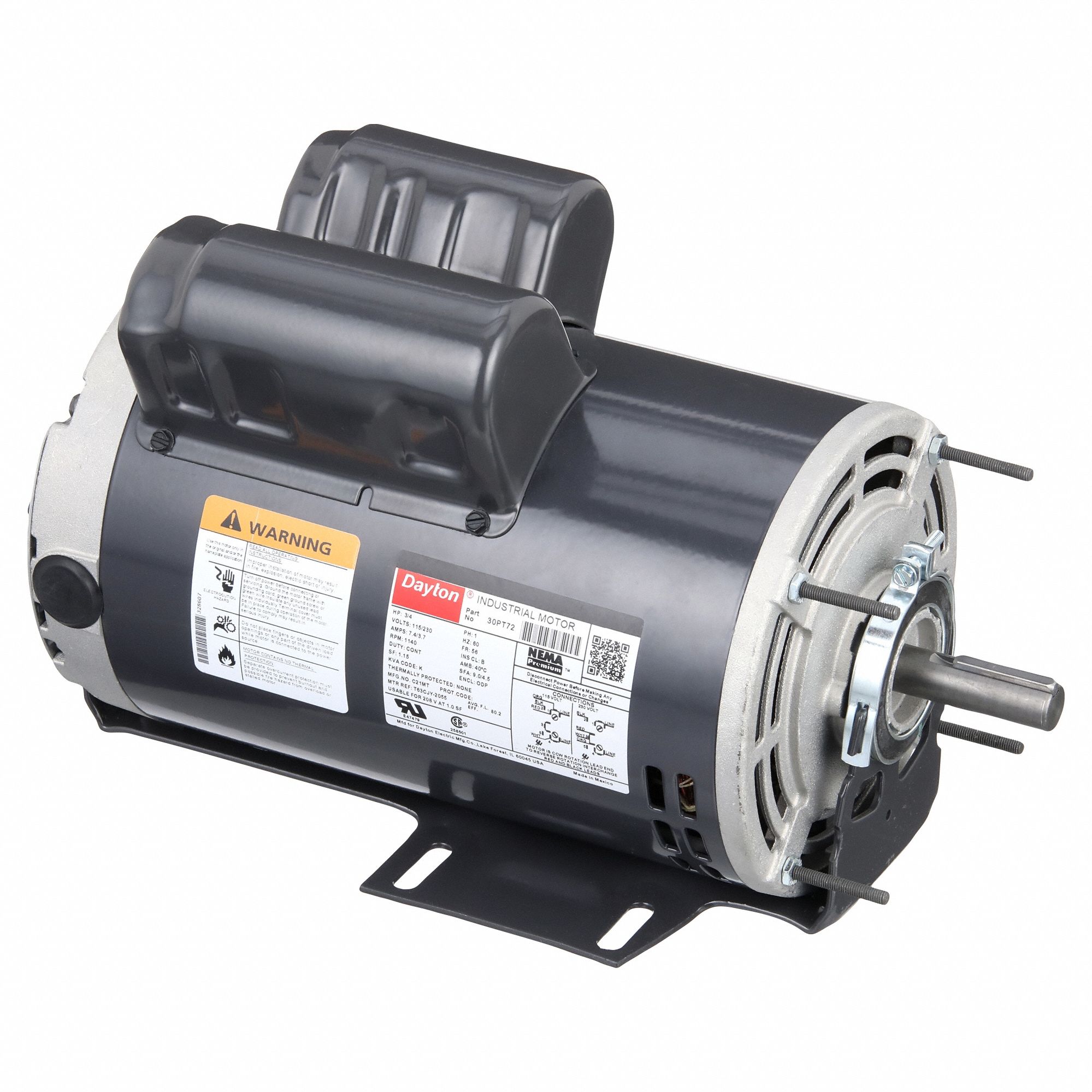 MOTEUR UG,3/4HP,1140TR/MN,115/230V AC,56