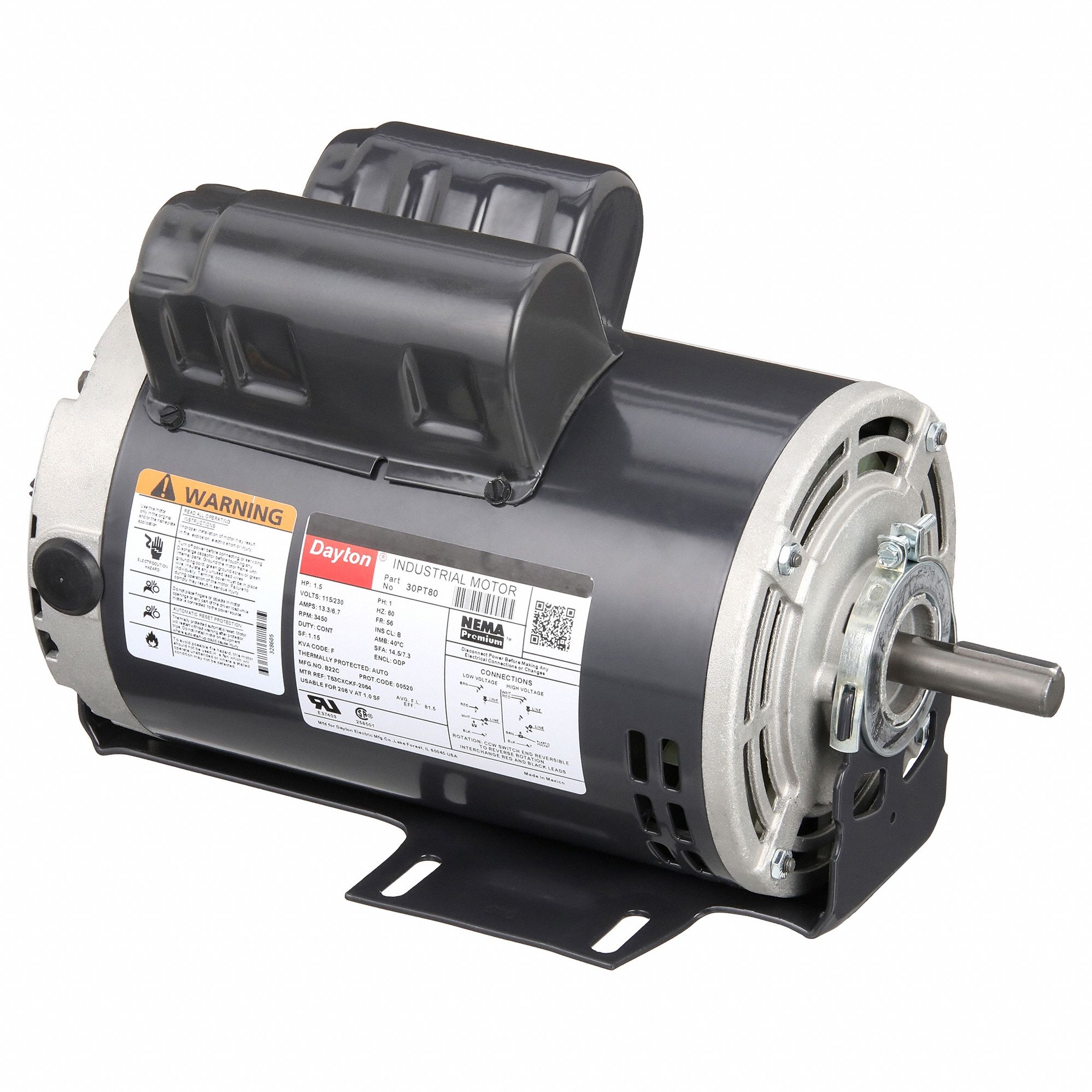 GP Motor,1 1/2 HP,3,450 RPM,115/230V,56