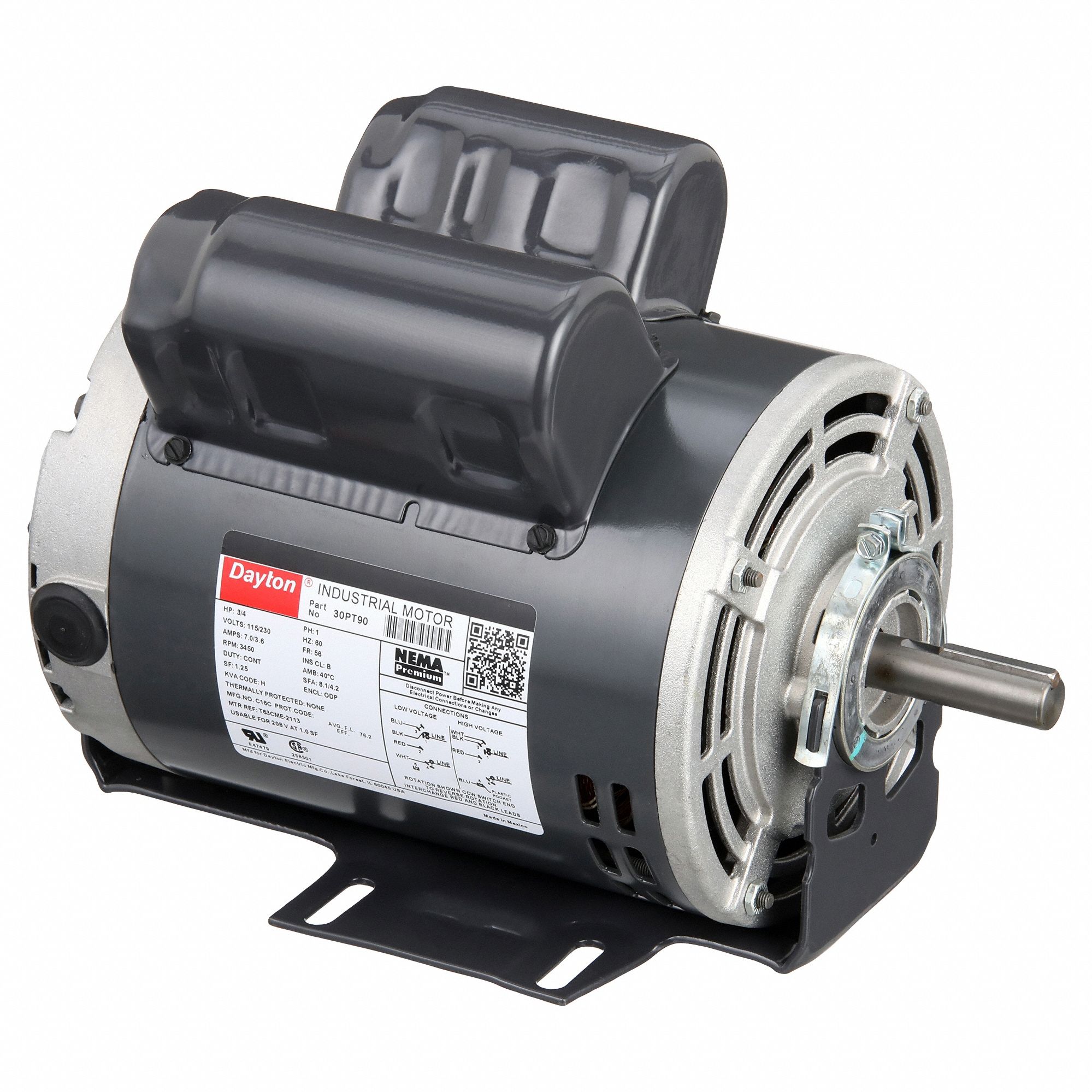 MOTEUR UG,3/4HP,3450TR/MN,115/230V AC,56