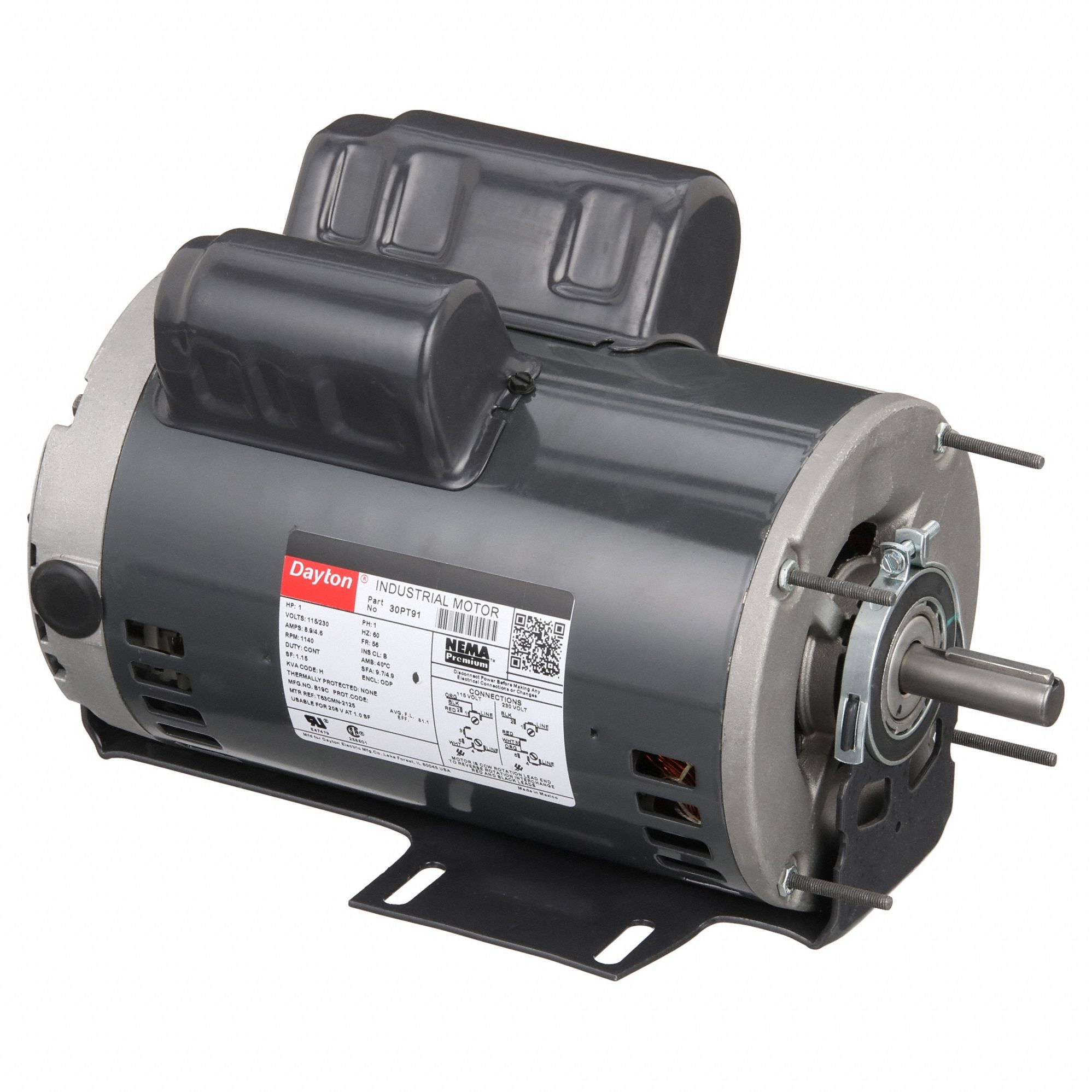 MOTEUR UG,1HP,1140TR/MIN,115/230V AC,56
