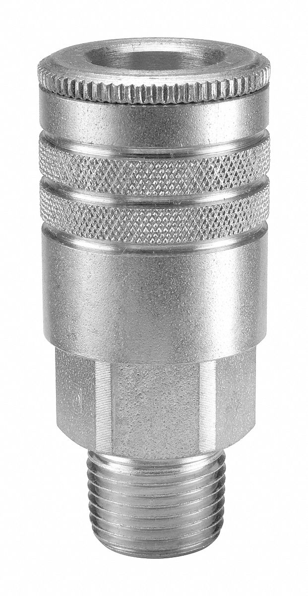 Quick Connect Hose Coupling: 1/4 in Body Size, 1/4 in Hose Fitting Size, 1/4" -18 Thread Size