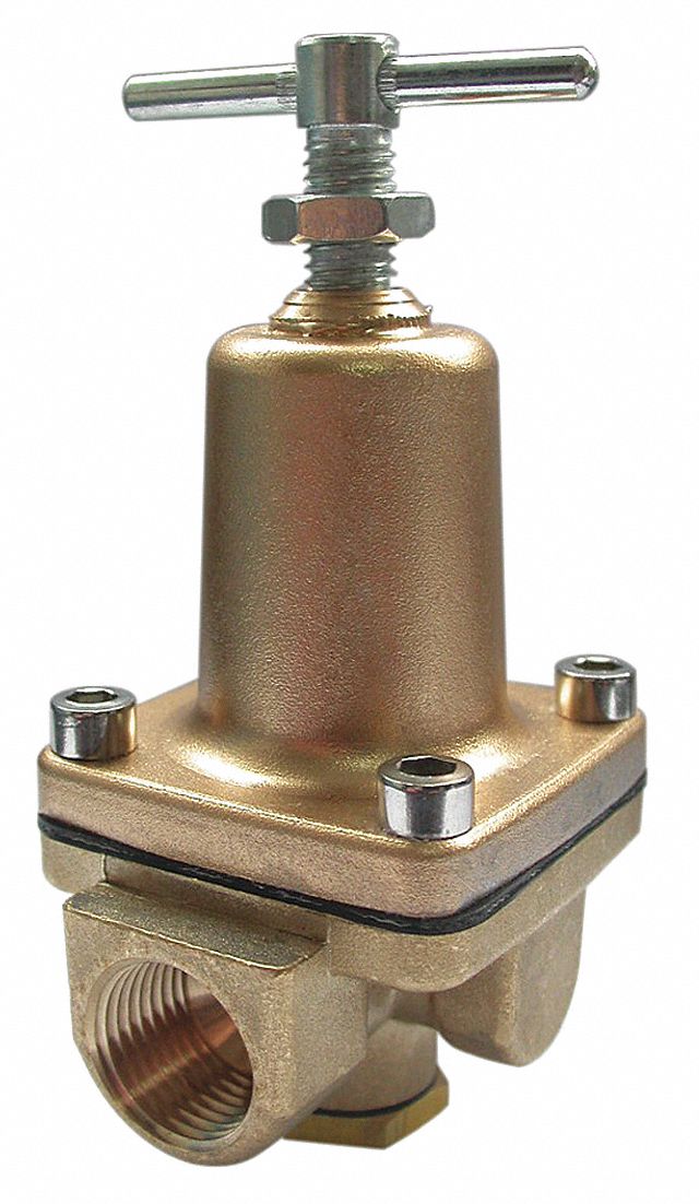 Pressure Regulator: FNPT x FNPT, 1/4 in Pipe Size, Brass, 3 psi to 50 psi, NPT x NPT