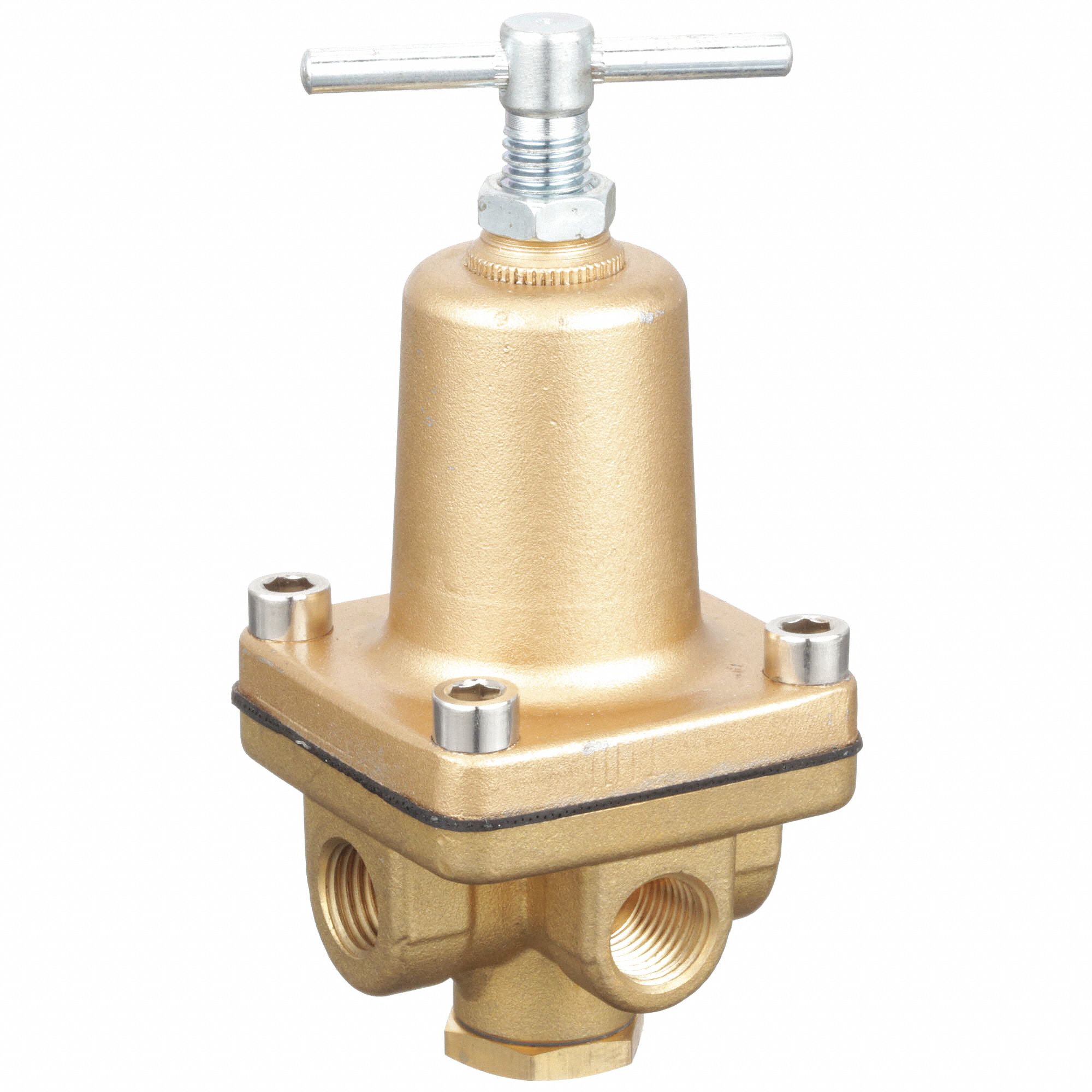 Pressure Regulator: FNPT x FNPT, 1/4 in Pipe Size, Brass, 1 psi to 25 psi, NPT x NPT
