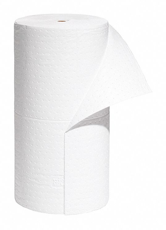 ROULEAU ABSORBANT, 10 X 15 PO EN TAILLE PERFORÉE, POLYPROPYLÈNE, 5 145 OZ ABSORBÉES PAR TAMPON, 40 GAL PAR PAQUET, BLANC