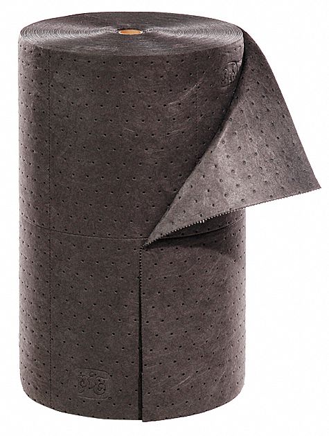 ROULEAU ABSORBANT, 10 X 12 PO EN TAILLE PERFORÉE, 150 PI X 24 PO, 4 147 OZ ABSORBÉES PAR TAMPON, 32 GAL PAR PAQUET, GRIS