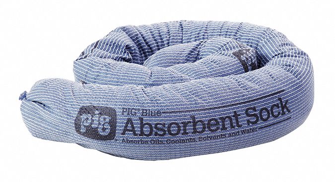 REMBLAI TUBULAIRE ABSORBANT, 48 PO X 3 PO, 30 GAL PAR PAQUET, BLEU