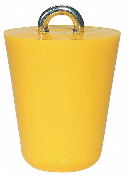 DRAIN PLUG, FITS 3 IN DRAIN D, POLYURETHANE, EYE BOLT, YELLOW