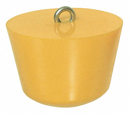 DRAIN PLUG, FITS 6 IN DRAIN D, POLYURETHANE, EYE BOLT, YELLOW