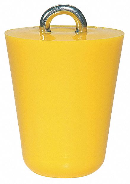 DRAIN PLUG, FITS 3½ IN DRAIN D, POLYURETHANE, EYE BOLT, YELLOW