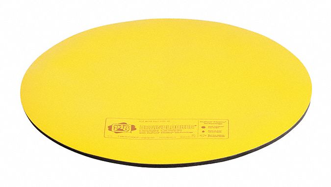 DRAIN COVER SEAL, 20 IN D, 14 IN DIA MAX DRAIN SIZE, POLYURETHANE, BLACK/YELLOW, CIRCLE