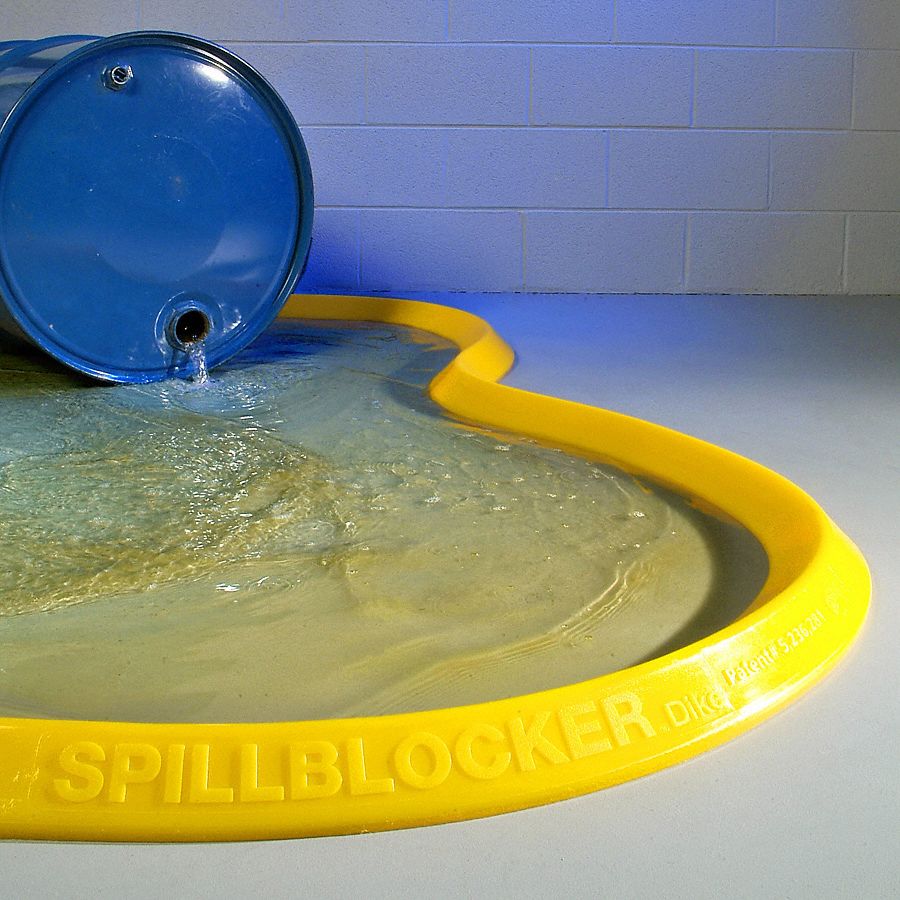 PIG Barrier Dike (1) Straight Section, Polyurethane, Yellow, 10 ft Lg