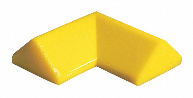 BARRIER DIKE CORNER, 1 CORNER SECTION, POLYURETHANE, YELLOW, 7 IN L, 0 - 160 ° F, 2¼ IN H