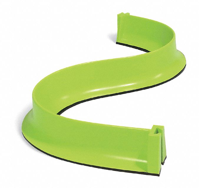 Spill Dike: Polyurethane, Green, 5 ft Lg, 6 3/4 in Ht, 0°F – 160°F