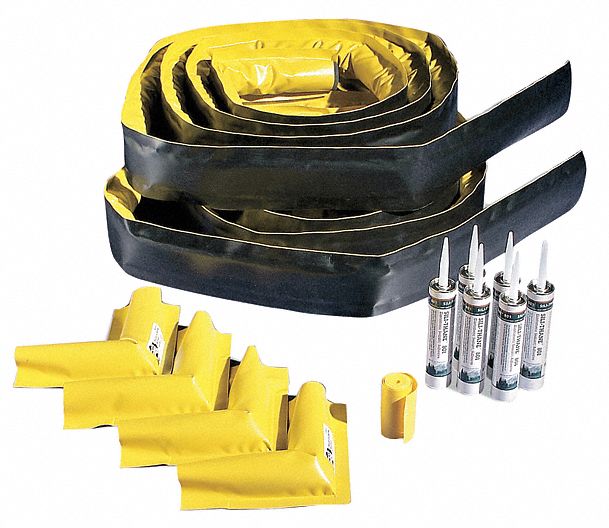 PIG Pig PLR511 Pig Spill Containment Berm Kit Full Kit, 25 ft x 4.5 in x 1.5 in, Yellow, 22°F