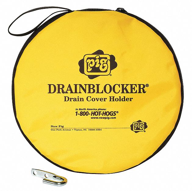 Drain Seal Storage and Carry Case: 7 in Dia, 12 in Lg, Nylon/PVC, Yellow