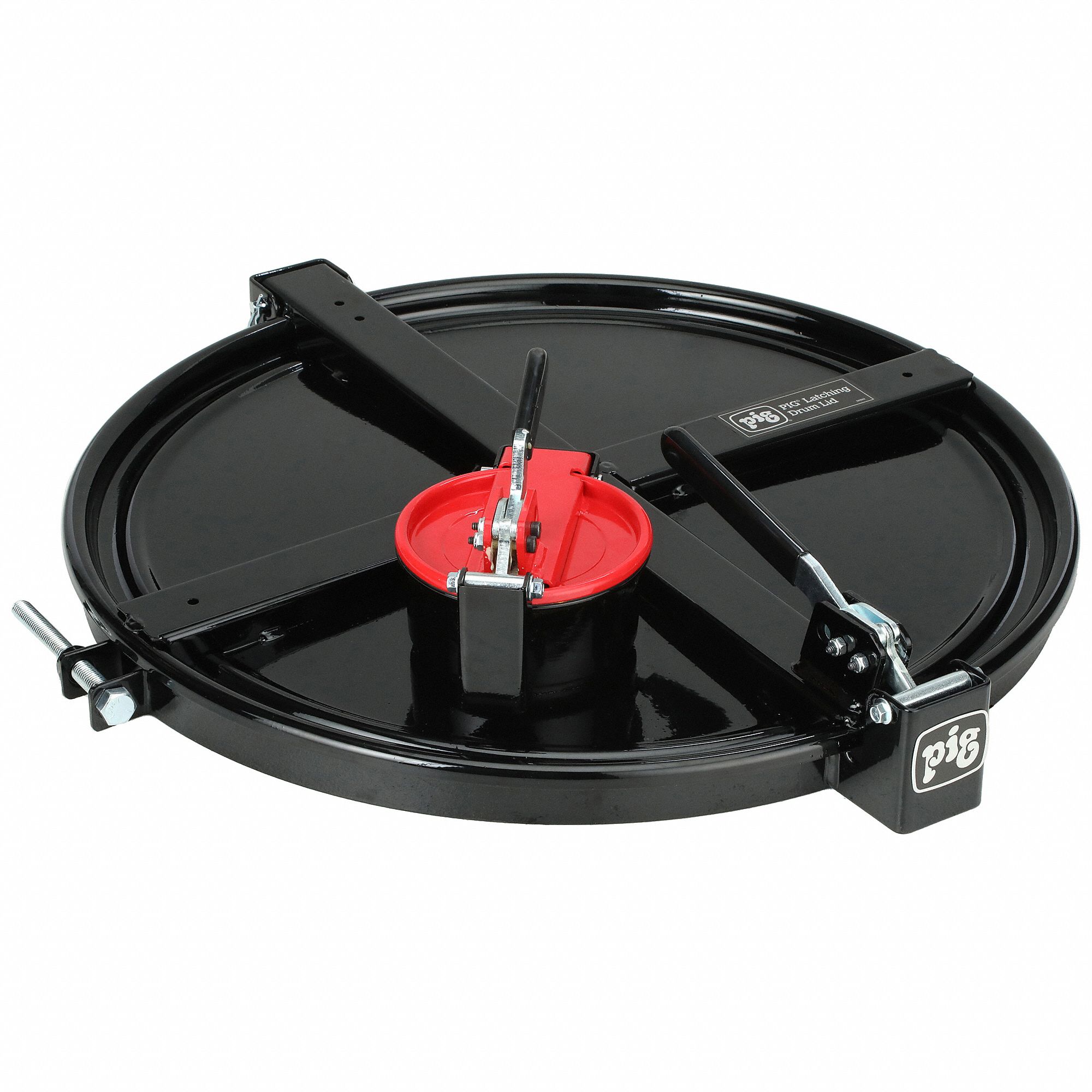 VAPOUR-CONTROL LATCHING DRUM LID, FOR 55 GAL DRUM CAPACITY, BOLT RING, STEEL, RED