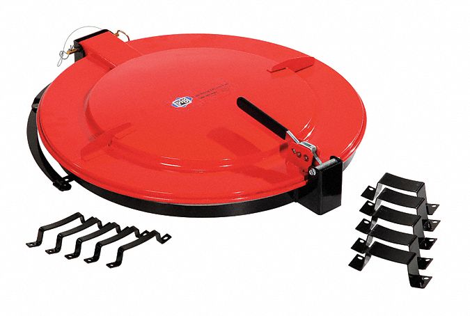 LATCHING LID FOR POLY DRUM, FOR OPEN HEAD PLASTIC DRUMS DRUM TYPE, FOR 55 GAL DRUM CAPACITY, RED