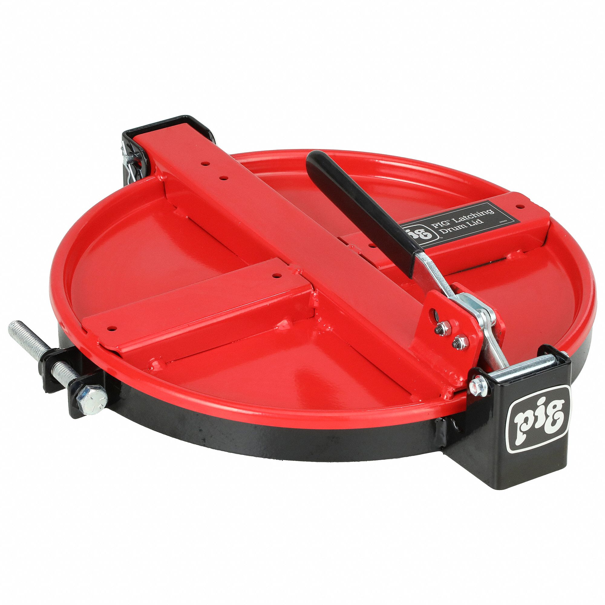 DRUM LID, 15 IN OUTSIDE DIAMETER, FOR OPEN HEAD STEEL DRUMS, LATCHING LID, RED