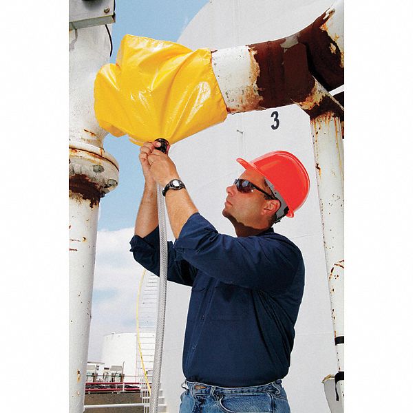 PIG Pipe Leak Diverter, Rectangle, 32 in x 19 1/2 in, Drawstrings Leak Diverter Mounting Style