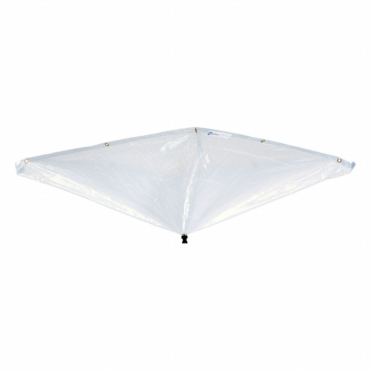 Leak Diverter Tarp: 5 ft Lg, 5 ft Wd, Straps Leak Diverter Mounting, Polyester/PVC, Clear