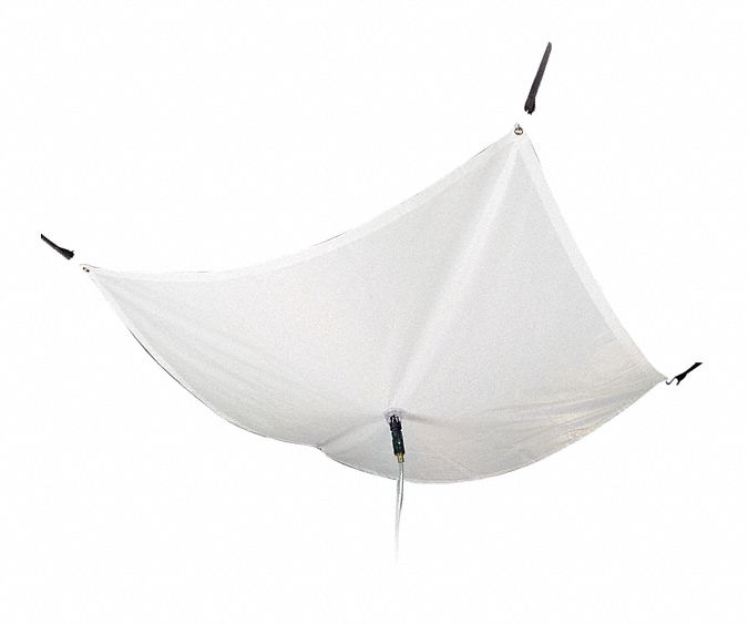 ROOF LEAK DIVERTER, 7 X 7 FT, STRAP-MOUNTED, POLYESTER/PVC, GREY