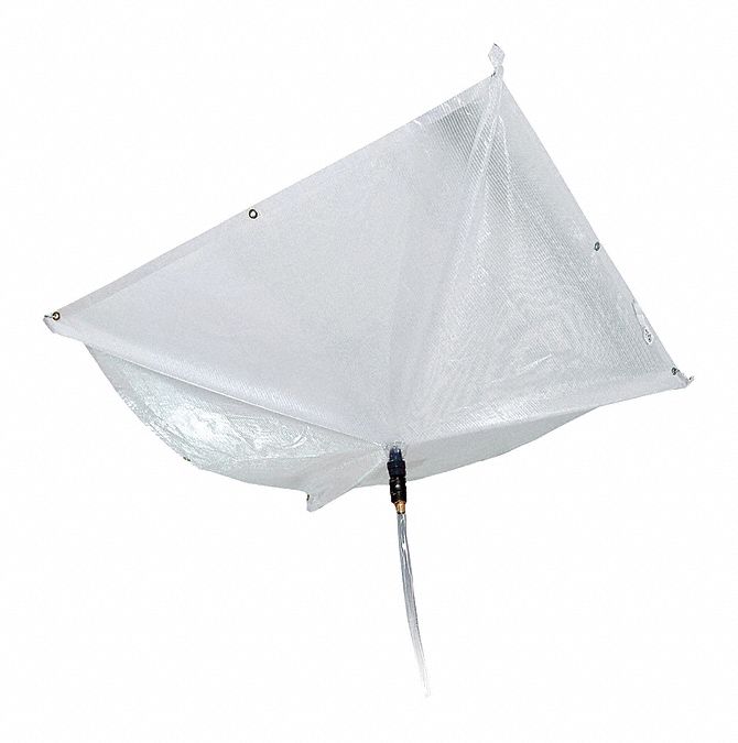 ROOF LEAK DIVERTER, 10 X 10 FT, STRAP-MOUNTED, POLYESTER/PVC, CLEAR