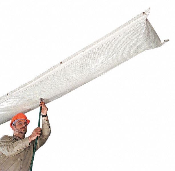 TROUGH STYLE ROOF LEAK DIVERTER, 10 FT X 16 IN, STRAP-MOUNTED, POLYESTER/PVC