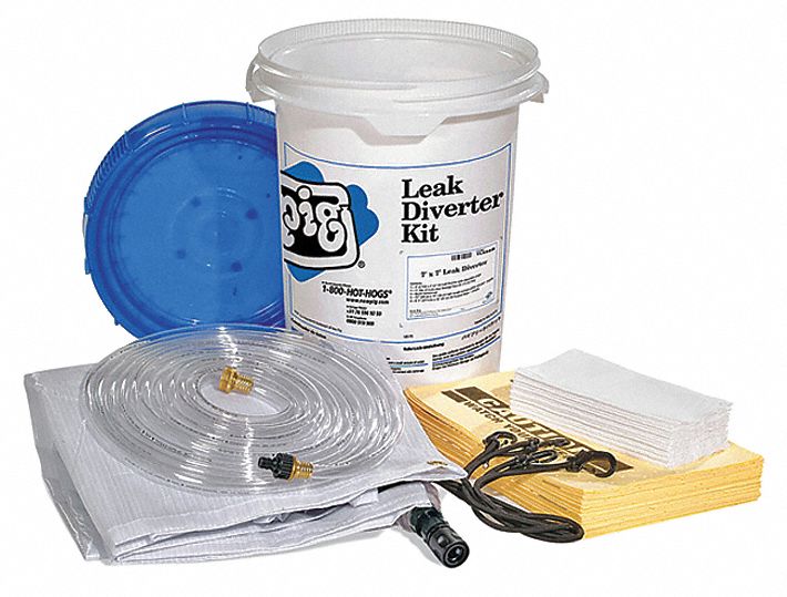 ROOF LEAK DIVERTER BUCKET KIT, 7 X 7 FT, STRAP-MOUNTED, POLYESTER/PVC