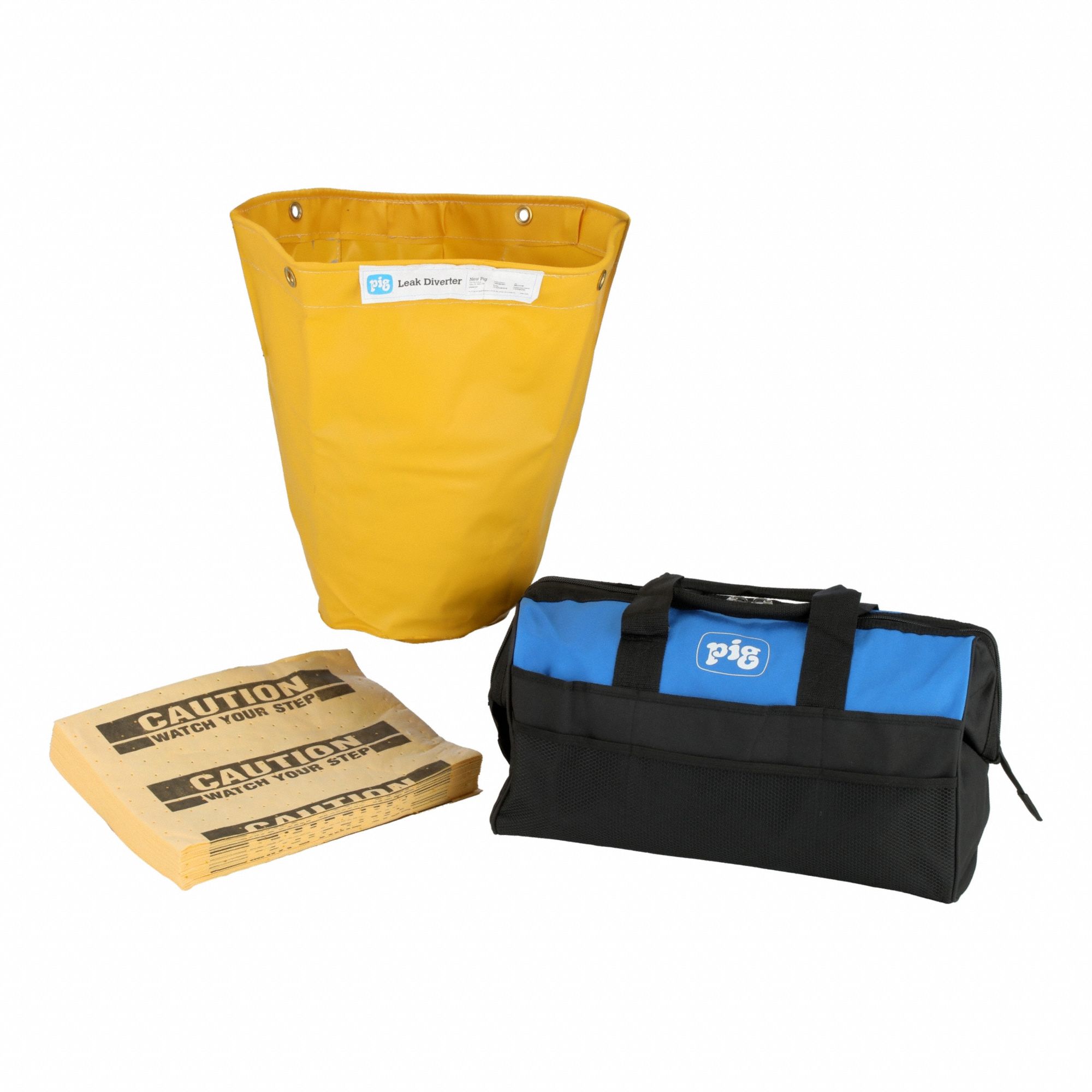 Leak Diverter Tarp Kit: 5 ft Lg, 5 ft Wd, Straps Leak Diverter Mounting, Polyester/PVC, Clear