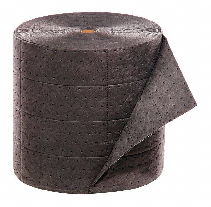 ABSORBENT ROLL, 19 GALLON, 3¾ X 10 IN PERFORATED SIZE, GREY, 15 IN X 150 FT