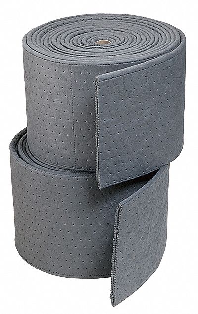 ROULEAU ABSORBANT, 10 X 10 PO EN TAILLE PERFORÉE, POLYPROPYLÈNE, 1 753 GAL ABSORBÉS PAR TAMPON, 26 GAL/PAQUET, 2 PAQUETS