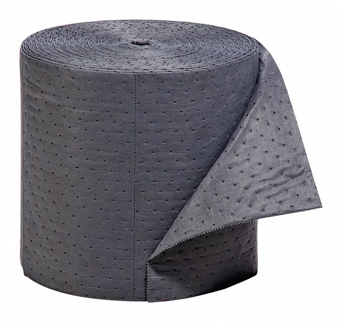 ROULEAU ABSORBANT, 10 X 16 PO EN TAILLE PERFORÉE, 150 PI X 16 PO, 2 355 OZ ABSORBÉES PAR TAMPON, 18 GAL PAR PAQUET, GRIS