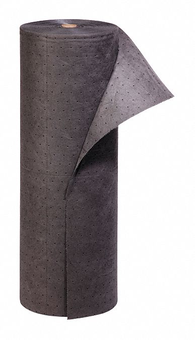 ROULEAU ABSORBANT, 10 X 15 PO EN TAILLE PERFORÉE, 150 PI X 30 PO, 2 572 OZ ABSORBÉES PAR TAMPON, 20 GAL PAR PAQUET, GRIS