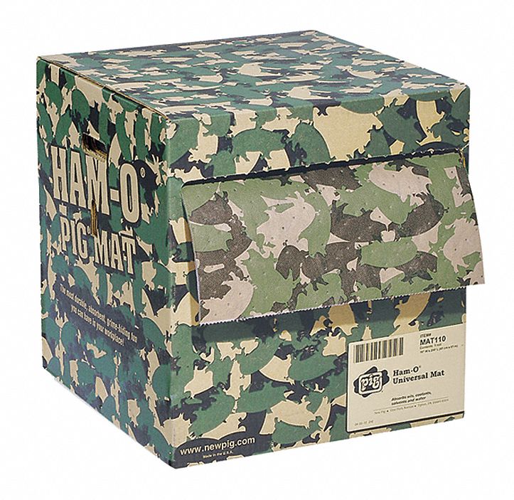 ROULEAU ABSORBANT, 16 X 10 PO EN TAILLE PERFORÉE, 200 PI X 16 PO, 3 033 GAL ABSORBÉS PAR TAMPON, 23 GAL PAR PAQUET, VERT