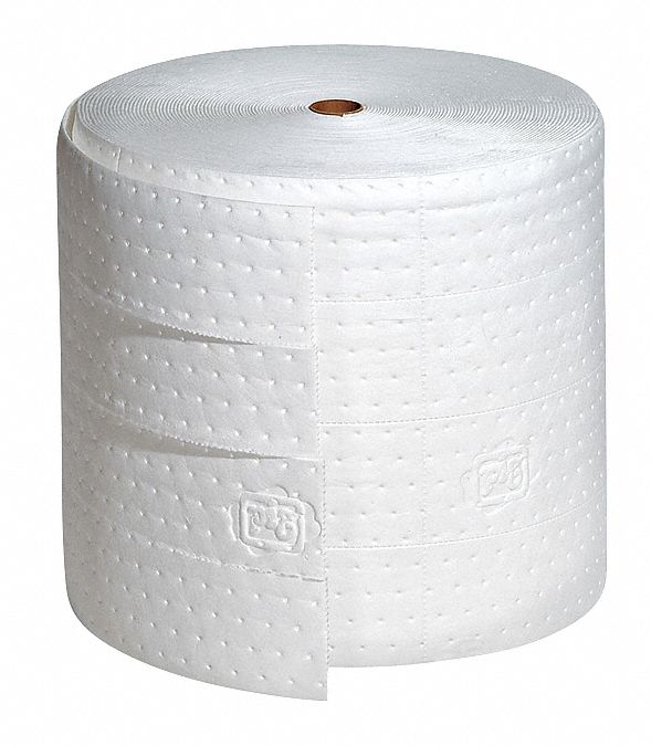 ABSORBENT ROLL, 19 GALLON CAPACITY, 3¾ X 10 IN PERFORATED SIZE, WHITE