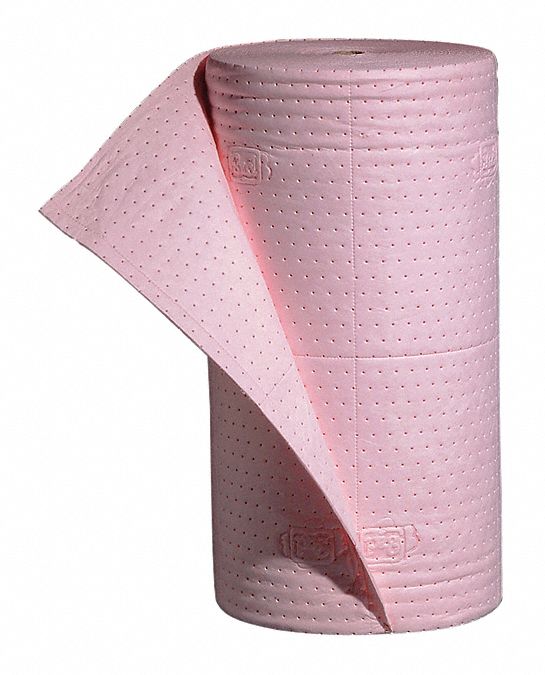 ABSORBENT ROLL, 40 GALLON, 10 X 15 IN PERFORATED SIZE, PINK, SORBENT ROLL