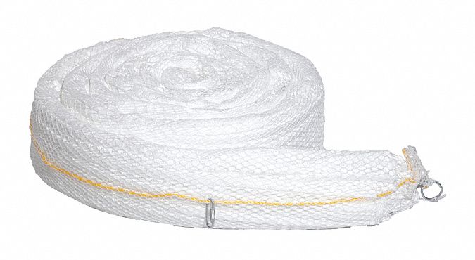ABSORBENT BOOM, 5 IN X 20 FT, 24 GALLON/PACK, 12 GAL/BOOM, RING, WHITE, 2 PK
