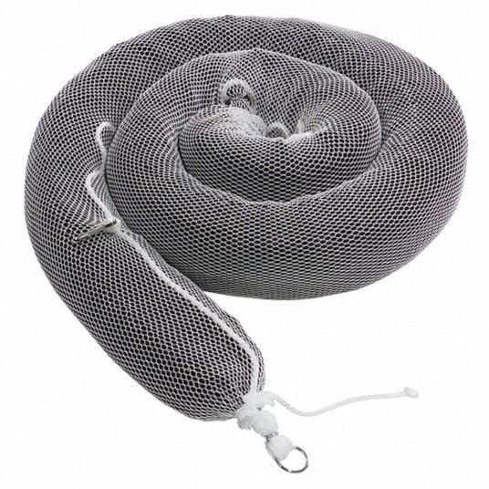 PIG Absorbent Boom, OilBased Liquids, 24 gal, 10 ft, Polypropylene