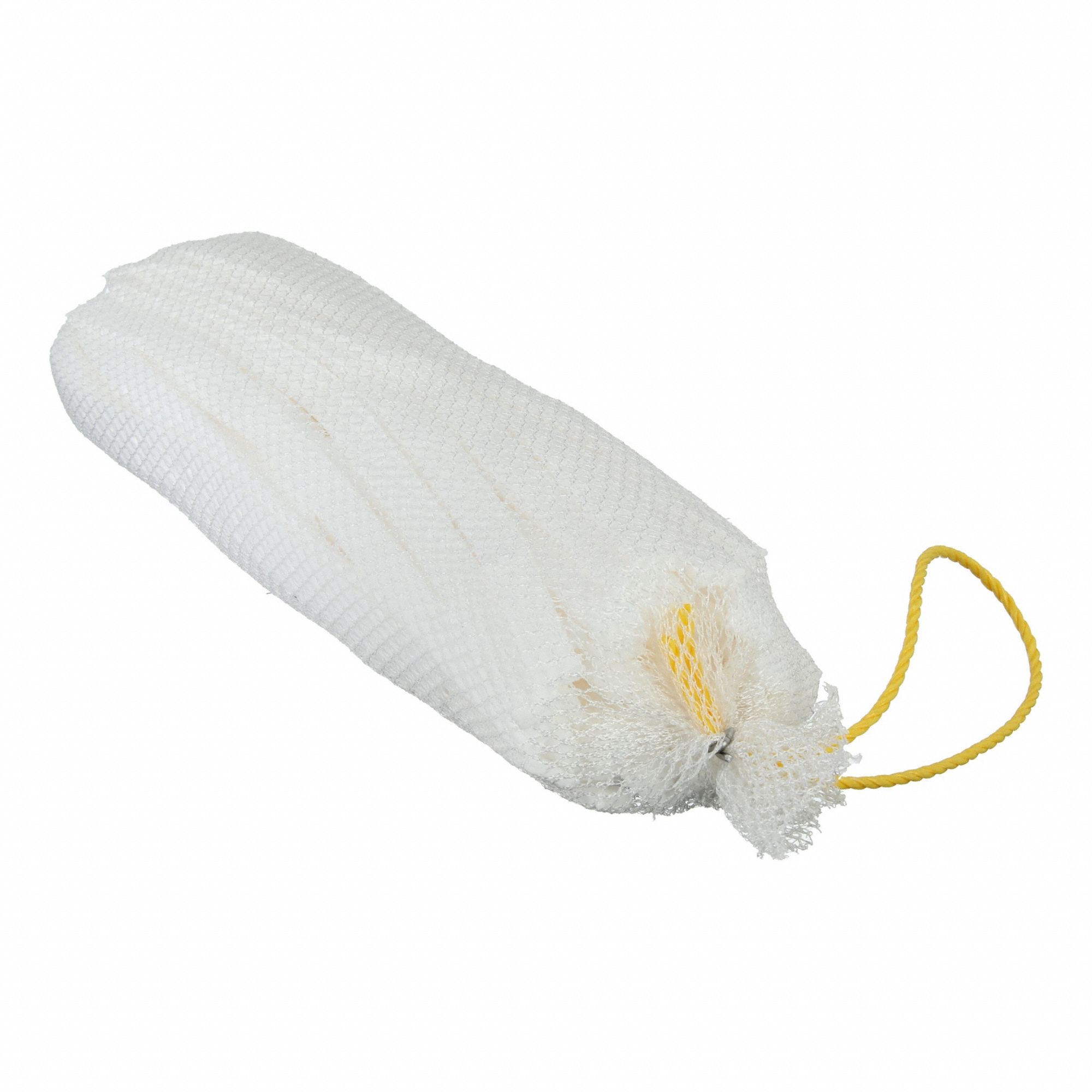 Sorbent Sock: 5 in dia x 5 in wd x 18 in lg, 10 gal, White, Polypropylene, Polypropylene, 12 PK