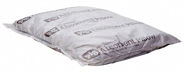 ABSORBENT PILLOW, 10 X 10 IN, 20 GALLON/PACK, 0.5 GAL/PILLOW, BOX, GREY, 40 PK