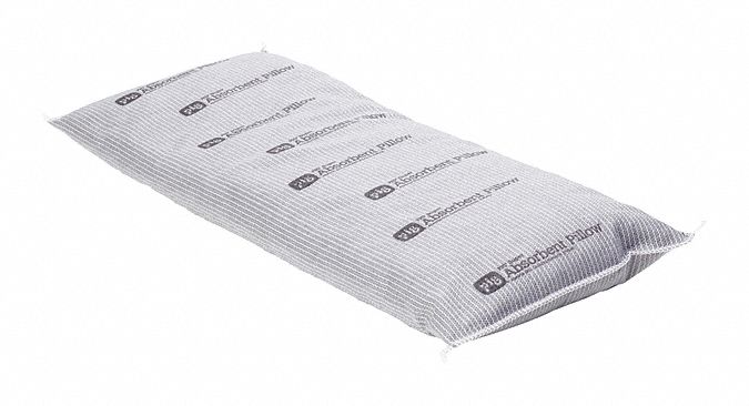 ABSORBENT PILLOW, 8 X 20 IN, 14 GALLON/PACK, 1 GAL/PILLOW, BOX, GREY, 14 PK