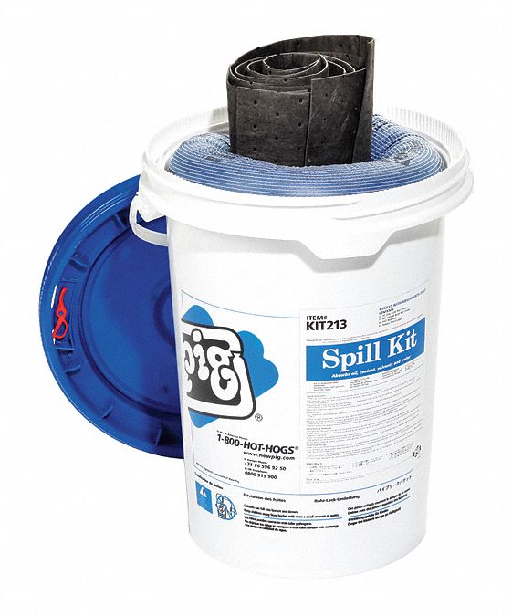 SPILL KIT DRUM, 4 GALLON ABSORBED PER KIT, WHITE, 18-1/4 IN