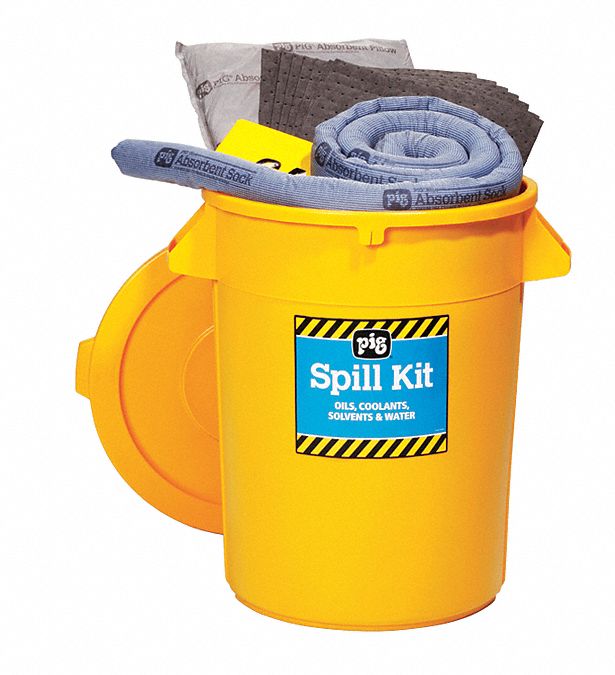 SPILL KIT, 21 GALLON ABSORBED PER KIT, YELLOW, UNIVERSAL