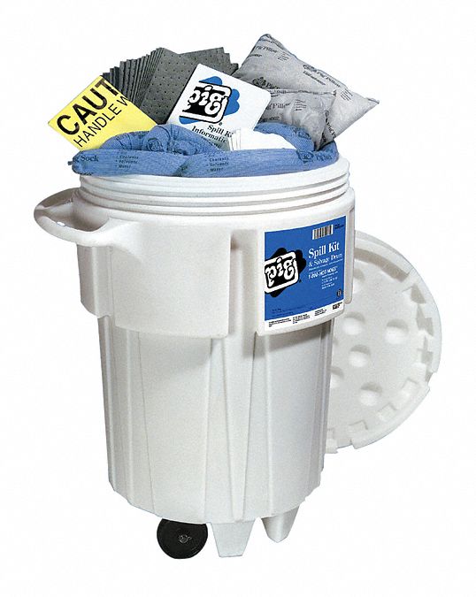 SPILL KIT, 60 GALLON ABSORBED PER KIT, WHITE, SPILL KIT